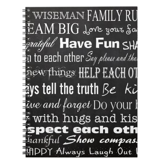 Familieregels Achternaam Persoonlijk hoesnoterings Notitieboek (Voorkant)