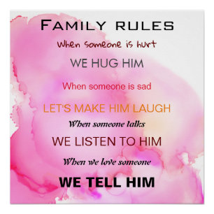 Familieregels in kleuren-poster perfect poster