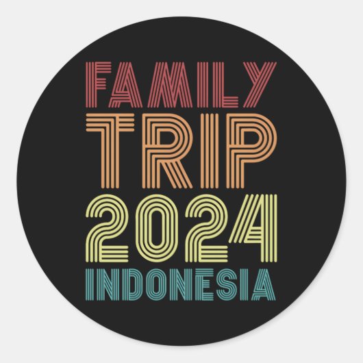 Familiereis 2024 Indonesië Vakantie Ronde Sticker (Voorkant)
