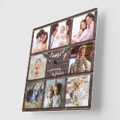 Familiereizoen Reis naar Forever Foto Collage Rust Vierkante Klok (Hoek)