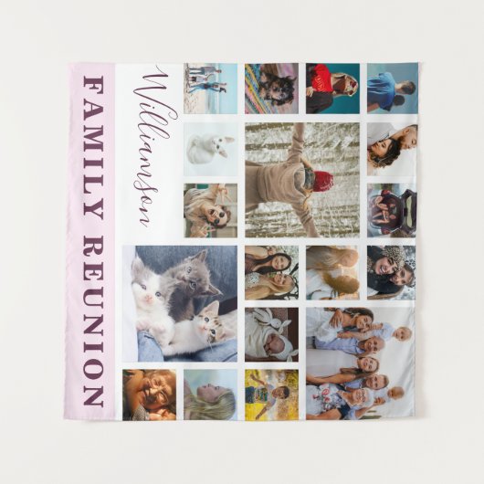 Familiereünie 18 Fotocollage Wandkleed (Voorkant (horizontaal))