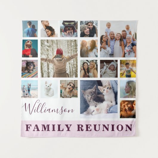 Familiereünie 18 Fotocollage Wandkleed (Voorkant)