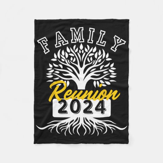 Familiereünie 2024 Bijwonen Vergadergroep Vintage Fleece Deken (Voorkant)