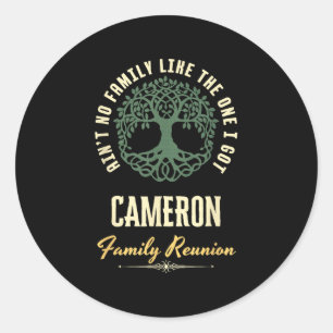 Familiereünie 2025 bijpassend ontwerp - Cameron Ronde Sticker