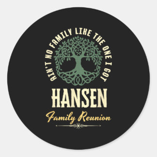 Familiereünie 2025 bijpassend ontwerp - Hansen Ronde Sticker