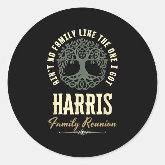 Familiereünie 2025 bijpassend ontwerp - Harris Ronde Sticker (Voorkant)