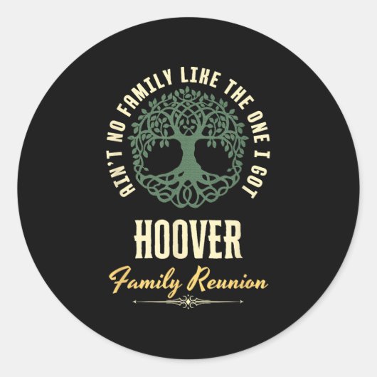 Familiereünie 2025 bijpassend ontwerp - Hoover Ronde Sticker (Voorkant)