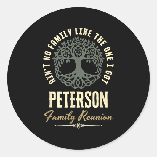 Familiereünie 2025 bijpassend ontwerp - Peterson Ronde Sticker (Voorkant)