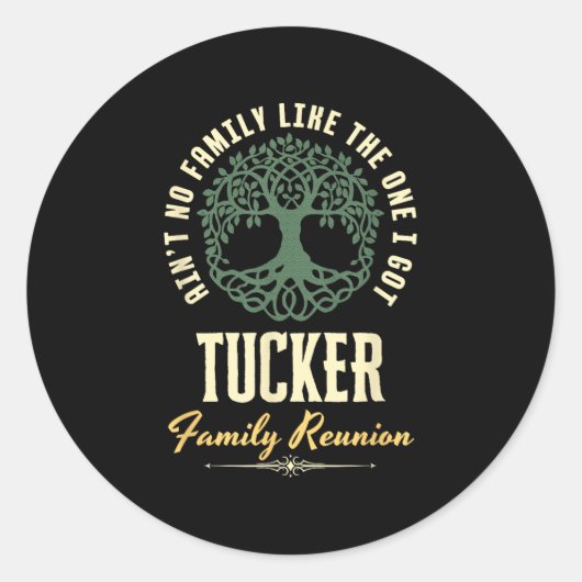 Familiereünie 2025 bijpassend ontwerp - Tucker Ronde Sticker (Voorkant)