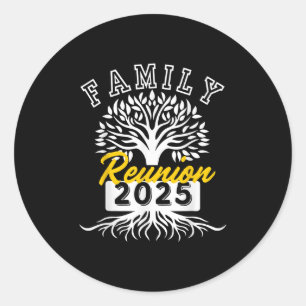 Familiereünie 2025 Bijwonen Vergadergroep Vintage Ronde Sticker