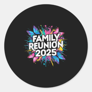 Familiereünie 2025 Kleurrijke Vlinders Idee Liefde Ronde Sticker