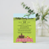 Familiereünie aan de picknicktafel in het park uitnodiging briefkaart (Staand voorkant)