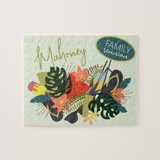 Familiereünie achternaam jigsaw legpuzzel (Horizontaal)