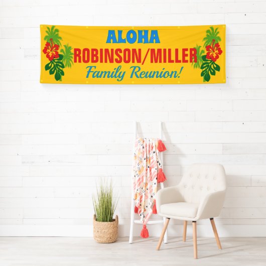 Familiereünie Aloha Luau Theme Banner (Insitu)