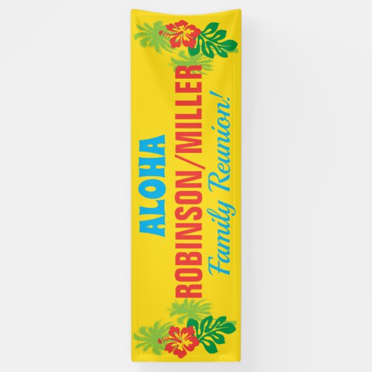 Familiereünie Aloha Luau Theme Banner (Verticaal)