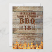 Familiereünie BBQ rustiek hout Kaart (Voorkant)