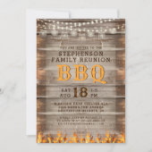 Familiereünie BBQ rustieke houten lichten Kaart (Voorkant)