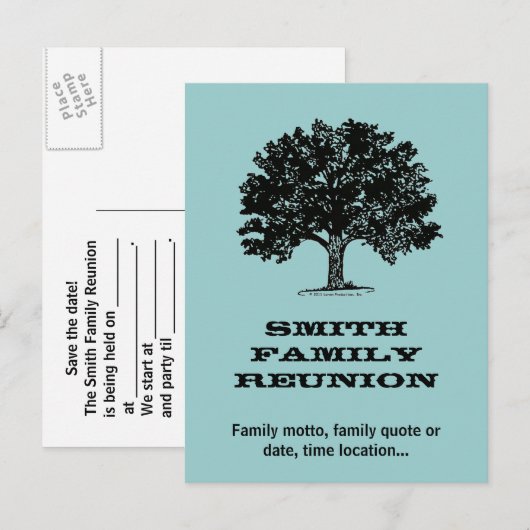 Familiereünie Briefkaart uitnodiging (Voorkant / Achterkant)