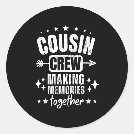 Familiereünie _ Cousin Crew 2025 herinneringen mak Ronde Sticker (Voorkant)