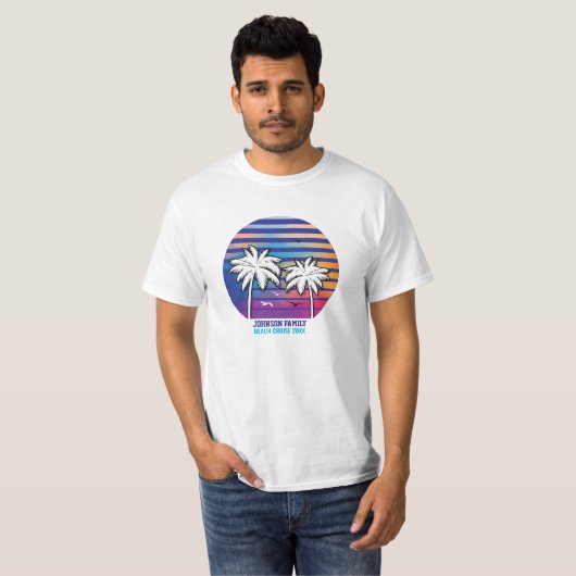 Familiereünie Custom Cruise Vakantie T-shirt (Voorkant volledig)