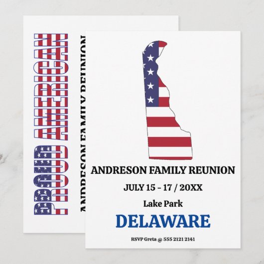 Familiereünie 🎉 DELAWARE State Map Verenigde Stat Kaart (Voorkant / Achterkant)