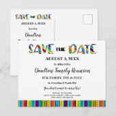 Familiereünie, feest- of evenementenplezier Save t Aankondigingskaart (Voorkant / Achterkant)