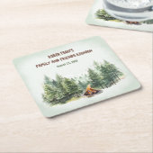 Familiereünie Forest Campfire Green Kartonnen Onderzetters (Schuin)