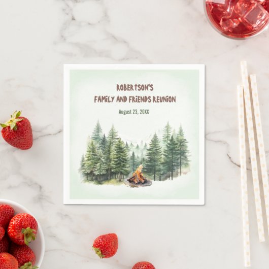 Familiereünie Forest Campfire Green Servet (Insitu)