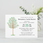 Familiereünie Groene Boom Waterverf Modern Kaart (Staand voorkant)