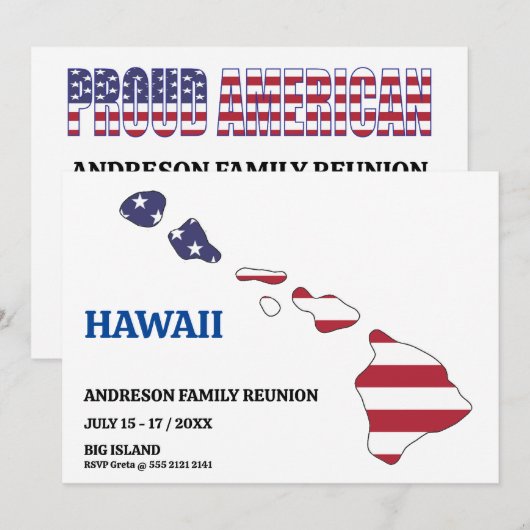 Familiereünie 🎉 HAWAII State Map Verenigde Staten Kaart (Voorkant / Achterkant)