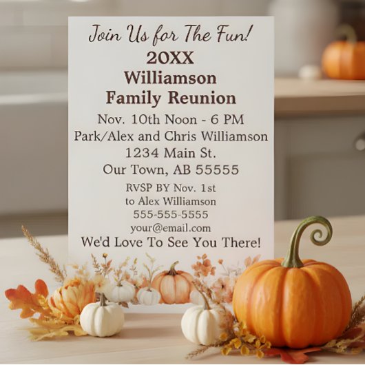 Familiereünie Herfst Herfst Thanksgiving Kaart