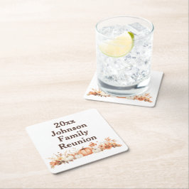 Familiereünie Herfst Herfst Thanksgiving Uitnodigi Kartonnen Onderzetters