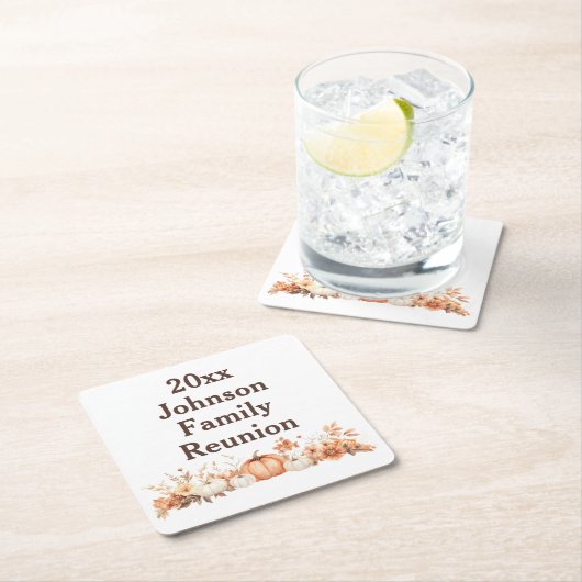 Familiereünie Herfst Herfst Thanksgiving Uitnodigi Kartonnen Onderzetters (Insitu)