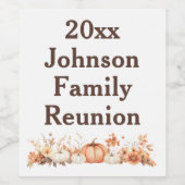 Familiereünie Herfst Herfst Thanksgiving Uitnodigi Wijn Etiket (Enkel label)