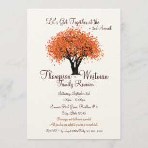Familiereünie herfstboom kaart