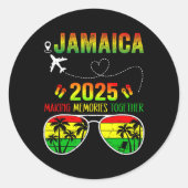 Familiereünie Jamaica 2025 maakt herinneringen vri Ronde Sticker (Voorkant)