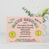 Familiereünie Kleuren Aankondigingsuitnodiging Kaart (Staand voorkant)