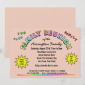 Familiereünie Kleuren Aankondigingsuitnodiging Kaart (Voorkant / Achterkant)