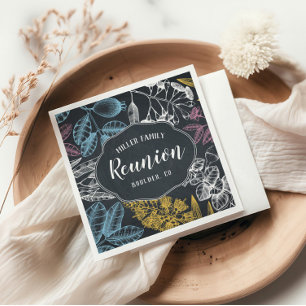 Familiereünie Krijt  Bloemenpapier Servet