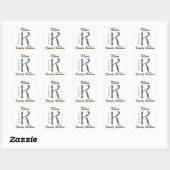 Familiereünie Letter K Monogram Envelope Seal Vierkante Sticker (Vel)