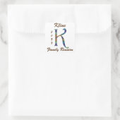 Familiereünie Letter K Monogram Envelope Seal Vierkante Sticker (Tas)