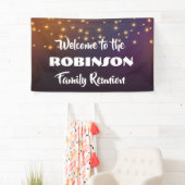 Familiereünie met feestelijke elegante strijklicht spandoek (Insitu)