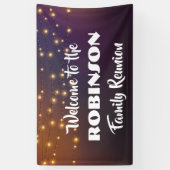 Familiereünie met feestelijke elegante strijklicht spandoek (Verticaal)