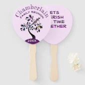 Familiereünie Moderne Multicolor Floral Tree Handwaaier (Voorkant en achterkant)