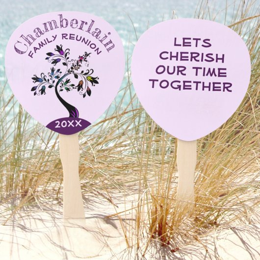 Familiereünie Moderne Multicolor Floral Tree Handwaaier