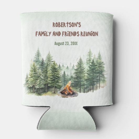 Familiereünie naam Forest Campfire Green Blikjeskoeler (Achterkant)