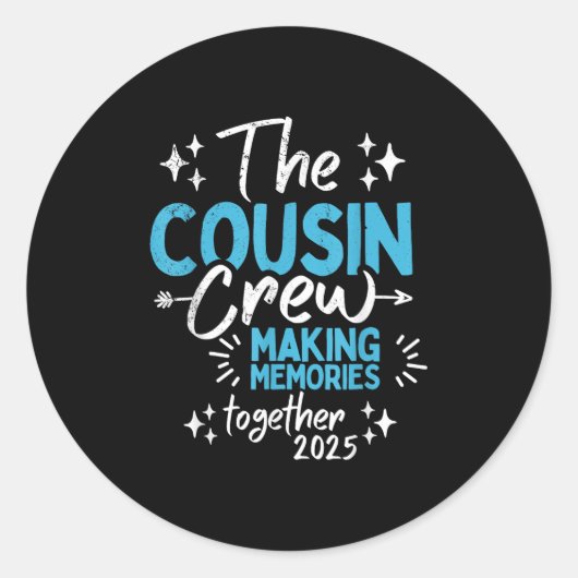 Familiereünie neef bemanning 2025 herinneringen ma ronde sticker (Voorkant)