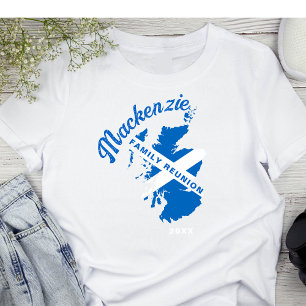 Familiereünie onder Schotse vlag T-shirt
