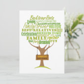 Familiereünie ontwerp met boomelement kaart (Staand voorkant)