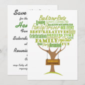 Familiereünie ontwerp met boomelement kaart (Voorkant / Achterkant)